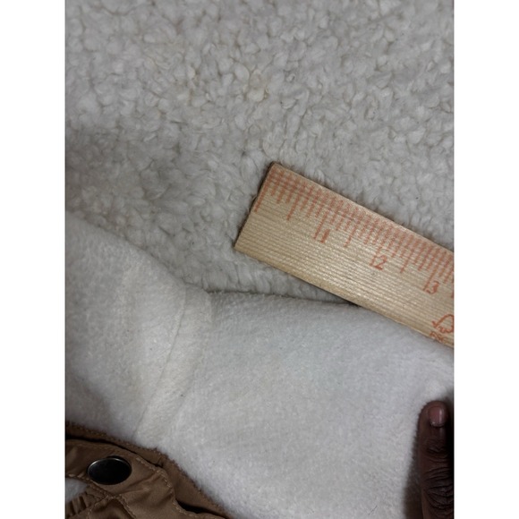 J.CREW Girls Quilted Fleece Snap Neck Pullover Top Cream Brown Small - Picture 9 of 13